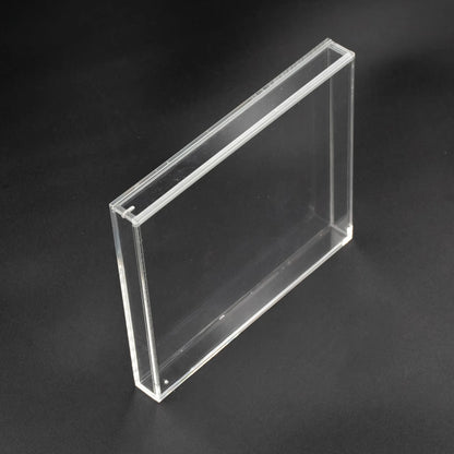Vista lateral superior de caja protectora metacrilato para CD-ROM