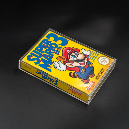 Vista superior de caja de metacrilato para Nintendo NES con cierre imantado