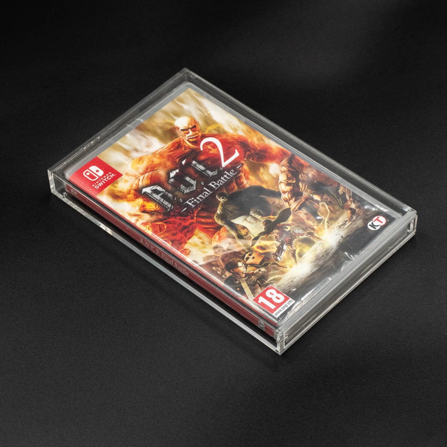Caja de metacrilato vista desde arriba con  juego switch 