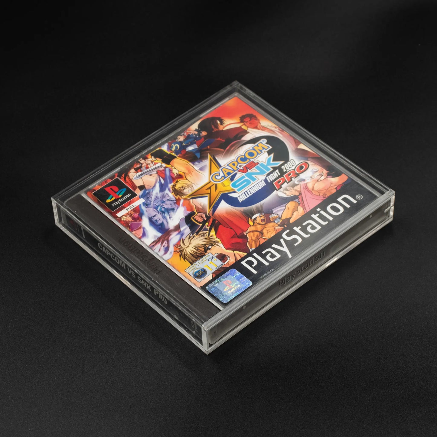Vista superior de caja de metacrilato para videojuego de Play Station 1
