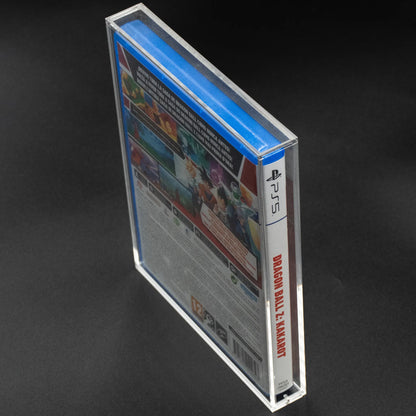 Vista superior de caja de metacrilato con cierre imantado para PS3, PS4 y PS5