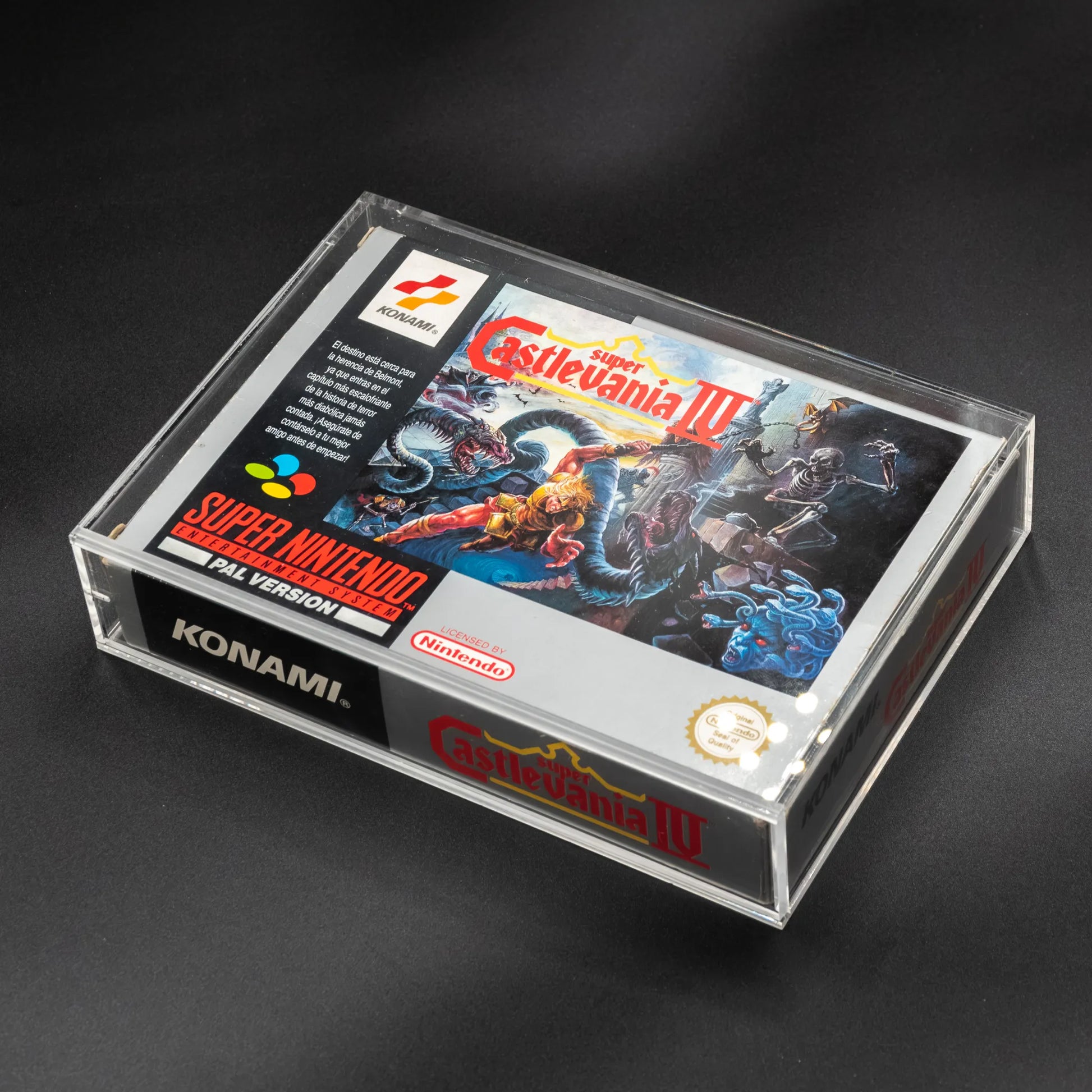 Vista superior de caja protectora de metacrilato para Super Nintendo