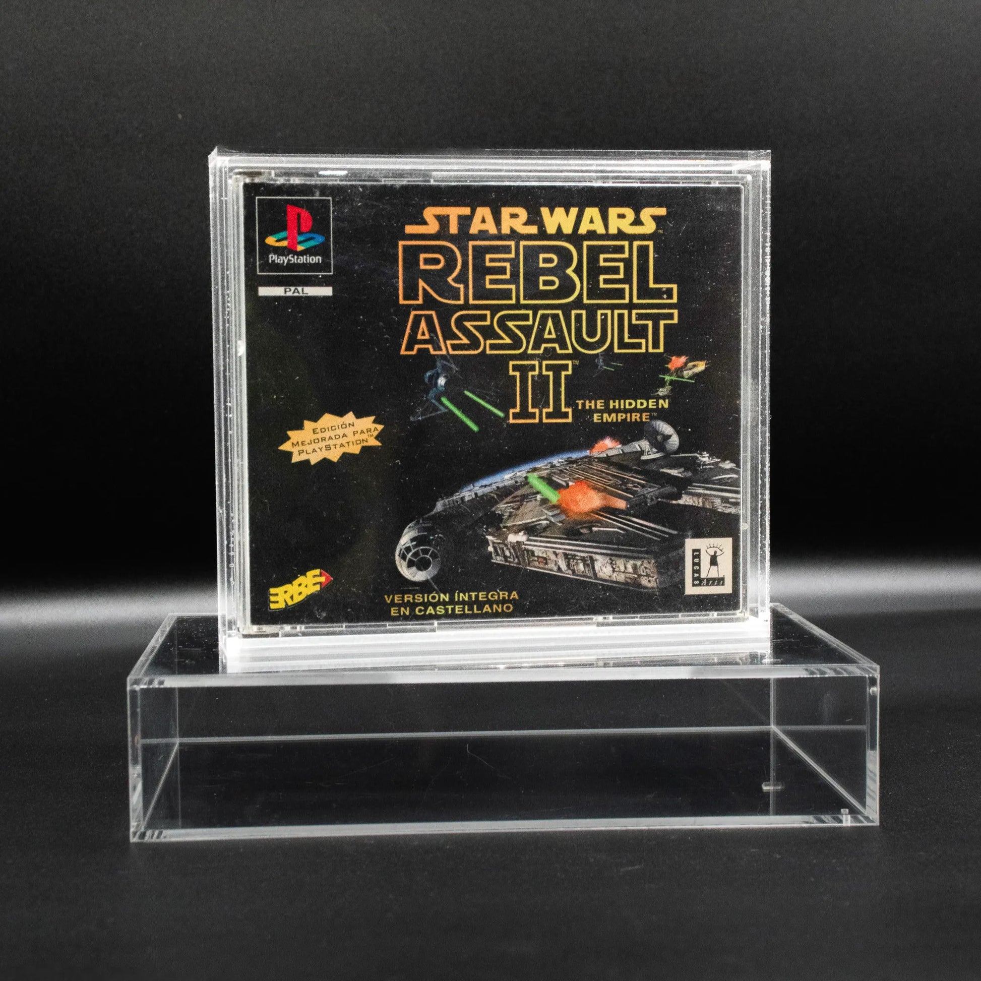 Caja de metacrilato de 3mm para videojuego de ps1 caja doble